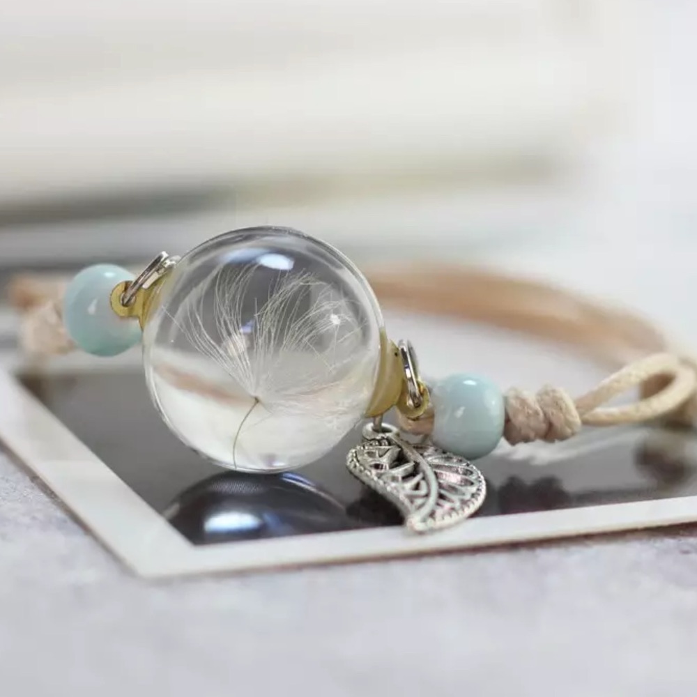 Dandelion pressed bracelet